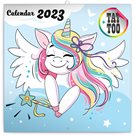Kalendář nástěnný 2023 poznámkový, 30 × 30 cm - Šťastní jednorožci