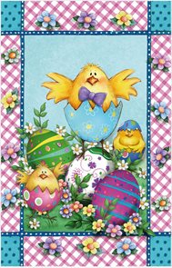 Stil Velikonoční sáček 24,5 × 38 cm - Kuřátka a vajíčka