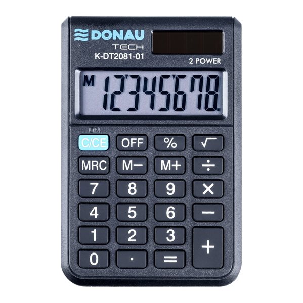 Kapesní kalkulačka Donau TECH 2081, 8místná - černá, Sleva 17%