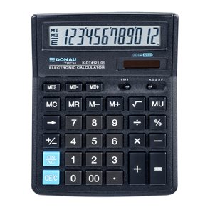 kancelářská kalkulačka Donau TECH 4121, 12místná - černá