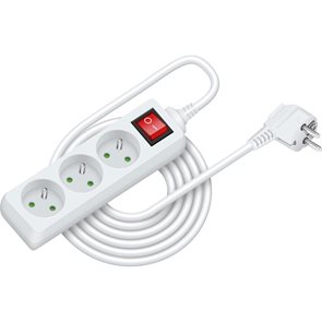 Prodlužovac&#237; kabel s vyp&#237;načem RETLUX RPC 21, 3 z&#225;suvky, 5 m - b&#237;l&#253;