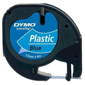 Páska DYMO Letratag 12 mm × 4 m, modrá, plast