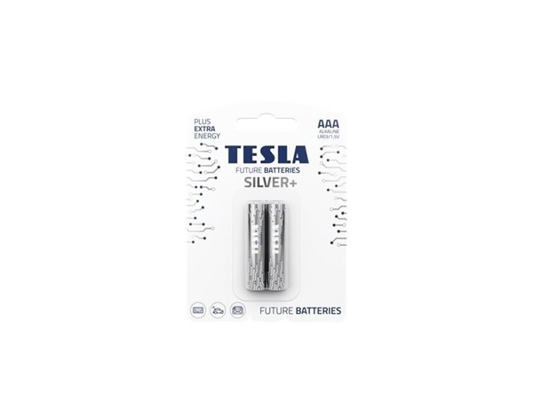 Levně Alkalická tužková baterie AAA Tesla SILVER+ 2 ks, blistr