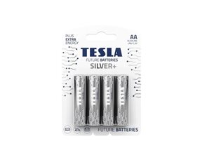 Alkalická tužková baterie AA Tesla SILVER+ 4 ks, blistr