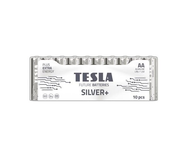 Levně Alkalická tužková baterie AA Tesla SILVER+ 10 ks
