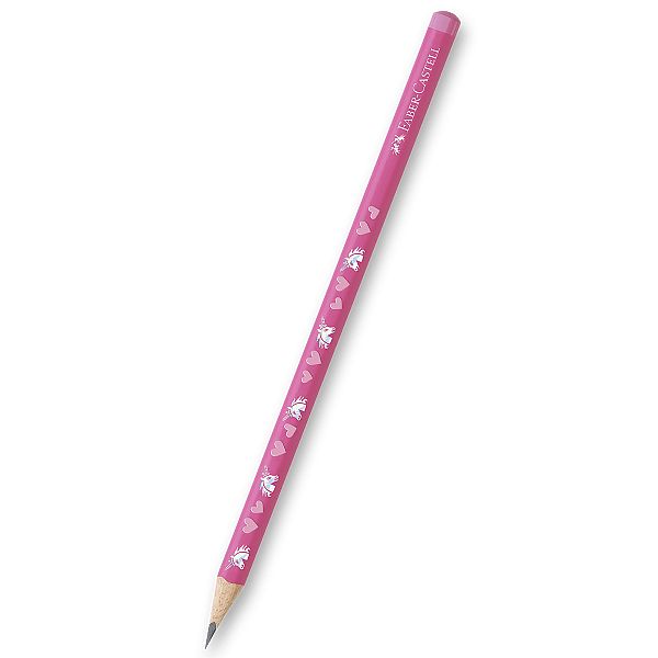 Grafitová tužka Faber-Castell trojhranná HB - Unicorn - růžová