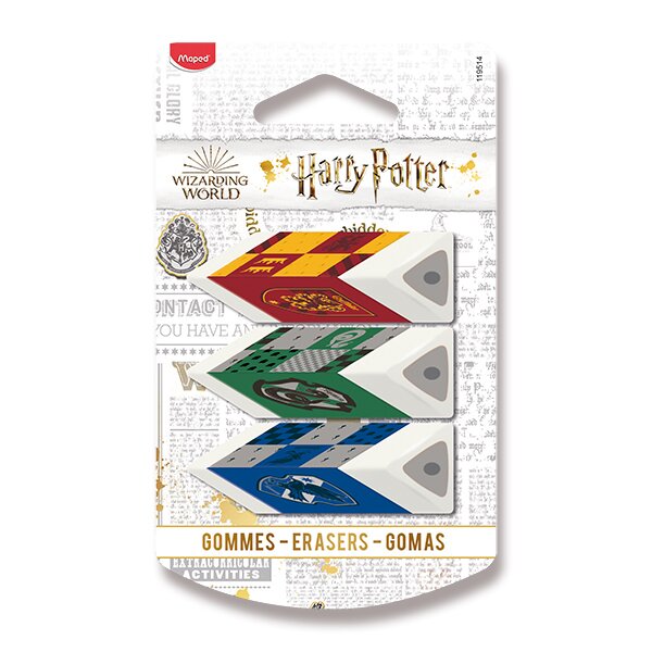 Levně Pryž MAPED Pyramide Harry Potter - sada 3 ks, mix barev