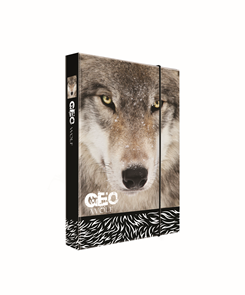 Desky na sešity s boxem A4 JUMBO - GEO WILD vlk