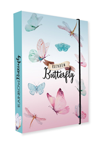 Desky na sešity s boxem A5 - Rainbow Butterfly / Motýl