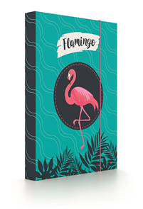 Desky na sešity s boxem A5 - Flamingo