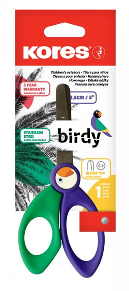 Levně Kores Dětské nůžky Birdy 12,5 cm - mix barev
