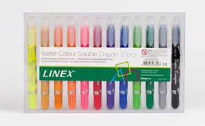 Linex Voskové pastelky vodou roztiratelné, výsuvné - 12 ks