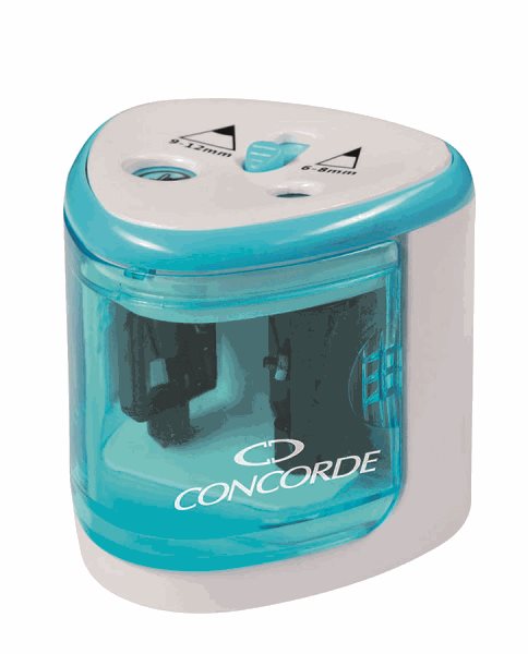 Levně CONCORDE Stolní elektrické ořezávátko Duo na baterie - modré