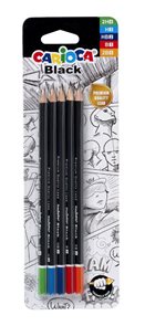 Grafitov&#233; tužky Carioca Black trojhrann&#233; - 5 ks, mix tvrdost&#237;