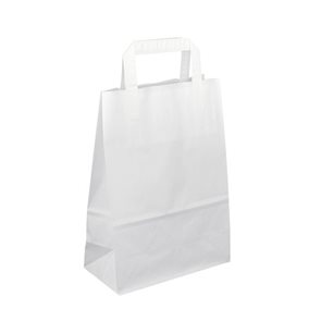 Papírová taška s plochým uchem 32 × 21 × 41 cm, 80 g - bílá