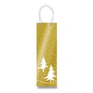 Vánoční dárková taška na láhev Bottiglia Trees 12 × 37 × 9 cm