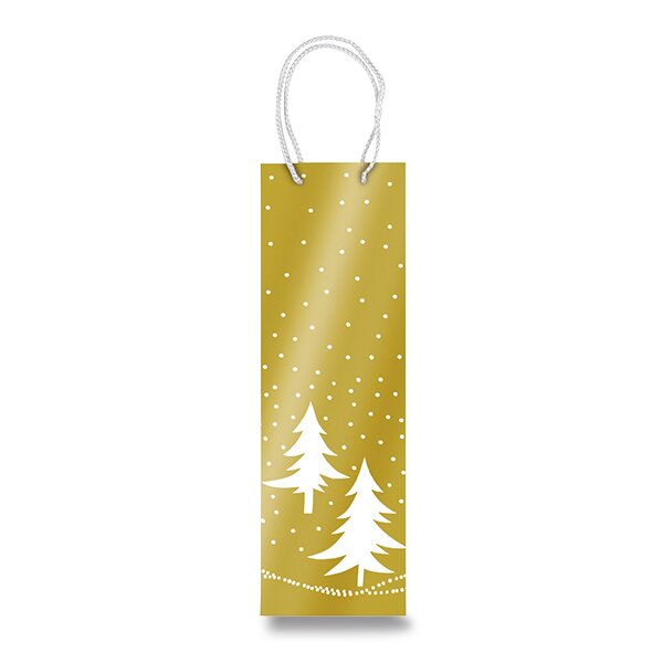 Levně Vánoční dárková taška na láhev Bottiglia Trees 12 × 37 × 9 cm