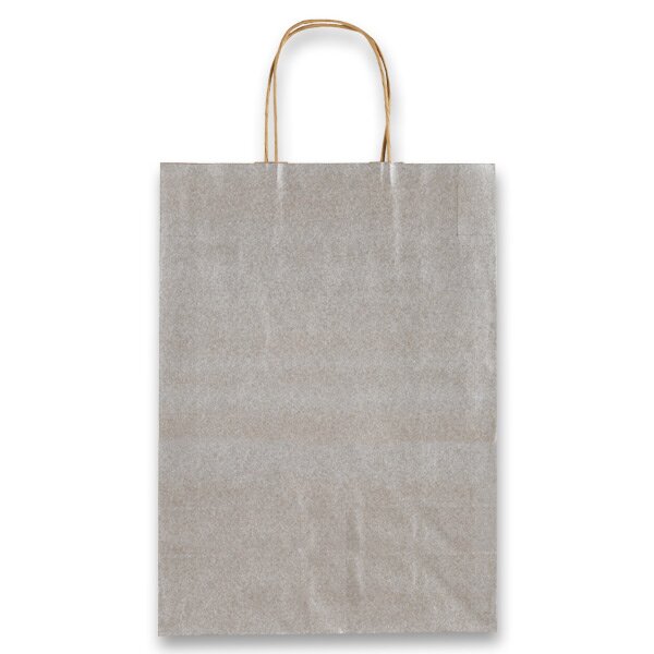 Levně Dárková taška Allegra 16 × 21 × 8 cm, kraft - stříbrná