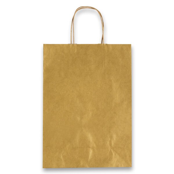 Levně Dárková taška Allegra 22 × 27 × 10 cm, kraft - zlatá