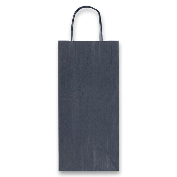 Dárková taška na láhev Allegra 14 × 39 × 8,5 cm, kraft - modrá