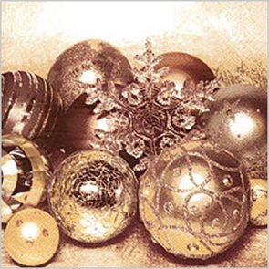 Stil Ubrousky 33 x 33 Vánoce - Vánoční ozdoby zlaté