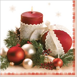 Stil Ubrousky 33 x 33 - Vánoční ozdoby se svíčkou
