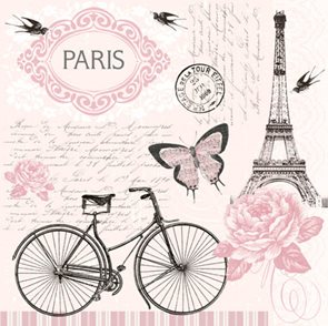 Stil Ubrousky 33 × 33 dekorativní - Paris (Eiffel)