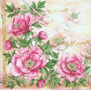 Stil Ubrousky 33 x 33 dekorativní - Ružové kytky