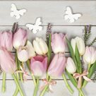 Stil Ubrousky 33 x 33 Velikonoce - Tulipány s motýlky