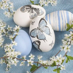 Stil Ubrousky 33 × 33 Velikonoce - vajíčka s motýlky