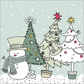 Stil Ubrousky 33 × 33 Vánoce - Sněhulák se stromečky