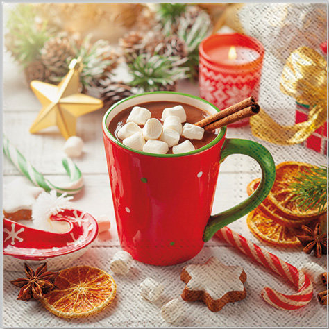 Stil Ubrousky 33 × 33 Vánoce - horká čokoláda, Sleva 10%