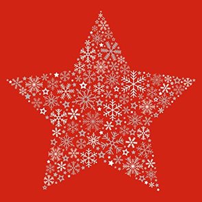 Vánoční ubrousky 33 × 33 cm, 20 ks - Ledová hvězda červená