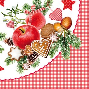 Vánoční ubrousky 33 × 33 cm, 20 ks - Vánoční talíř