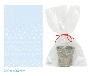 V&#225;nočn&#237; s&#225;ček 25 &#215; 40 cm celof&#225;n transparentn&#237; - Pern&#237;čky