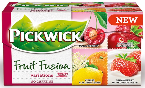 Levně Pickwick ovocný čaj Fruit Fusion 20 × 2 g - višeň, jahody se smetanou, citrus, brusinky