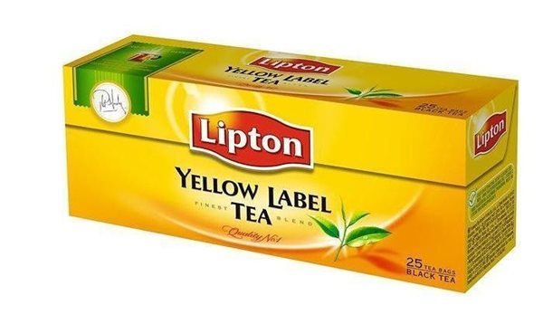 Levně Černý čaj Lipton Yellow label 25 × 2 g