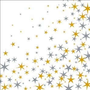 Vánoční ubrousky 33 x 33 cm, 20 ks - Hvězdný prach zlatý