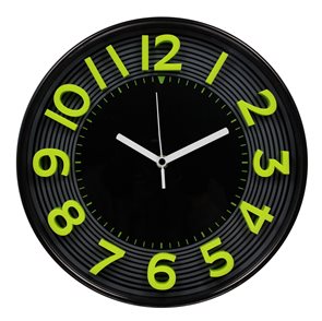 Nástěnné analogové hodiny 3D 30 cm - černozelená