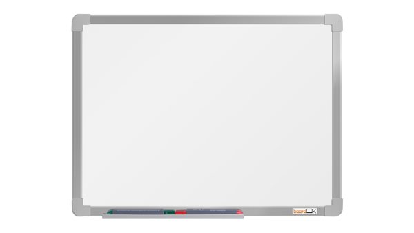 boardOK Bílá magnetická tabule s emailovým povrchem 60 × 45 cm, stříbrný rám