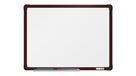 boardOK Bílá magnetická tabule s emailovým povrchem 60 × 45 cm, hnědý rám