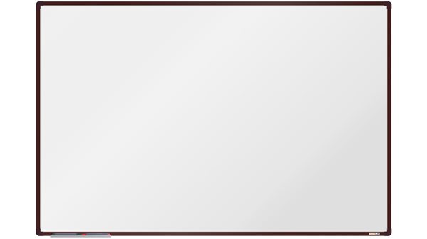 Levně boardOK Bílá magnetická tabule s emailovým povrchem 180 × 120 cm, hnědý rám