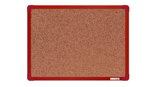 boardOK Korková tabule s hliníkovým rámem 60 × 45 cm, červený rám