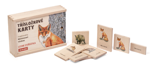 Třísložkové karty 10 druhů - lesní zvířata