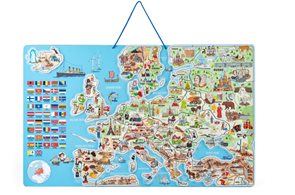 Magnetická mapa EVROPY, společenská hra 3 v 1, v ČJ