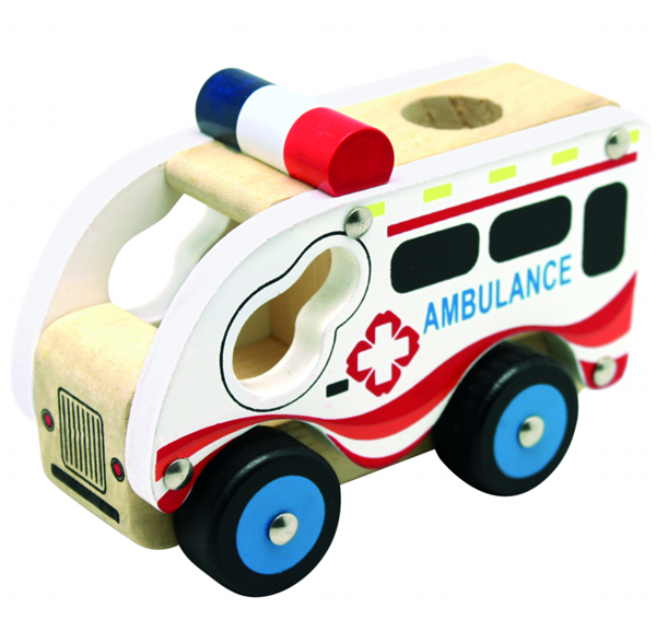 Levně Dřevěné auto Ambulance