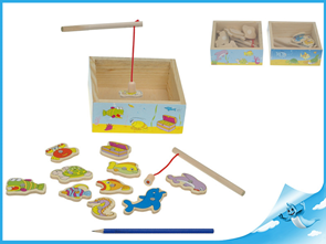 Hra akvárium magnetická 15x15x6cm 2druhy 12m+ v dřevěné krabičce