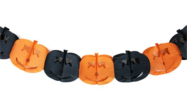 Girlanda papírová Halloween s dýní, 4 m