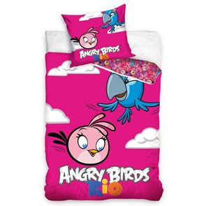 TipTrade Bavlněné povlečení Angry Birds Pink 140x200 70x80cm