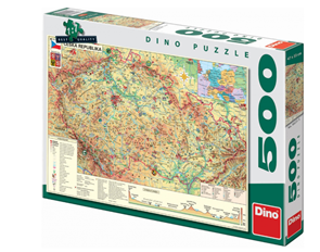 Puzzle mapa České republiky 500 dílků, 47× 33 cm